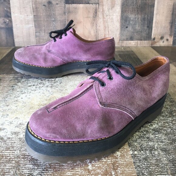 Dr Martens Vintage Purple Suede Oxford Shoes Made England Mens UK 10 US 11 - Picture 5 of 12